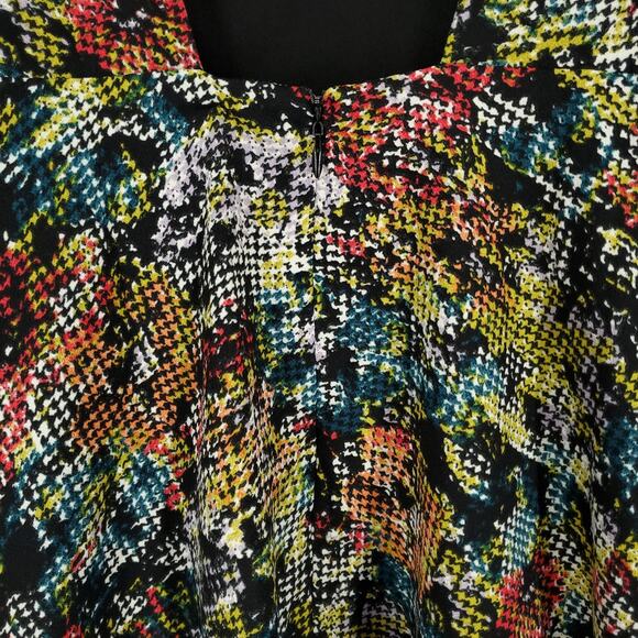 Love Sadie Abstract Houndstooth Print Long Sleeve Fit and Flare Dress Small NWT - Picture 9 of 13